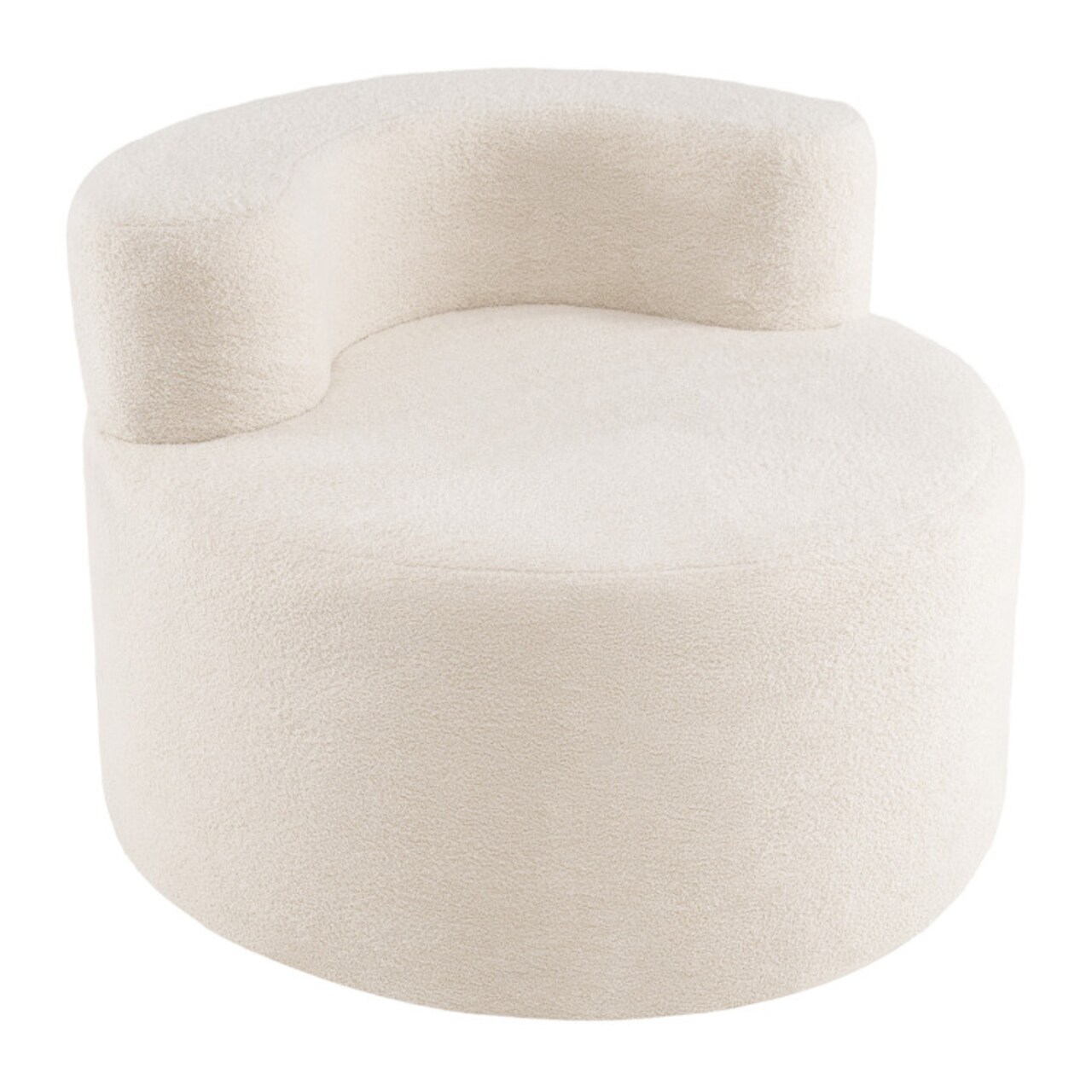 Teddy Fleece Bean Bag Chair Beige Moon Shape Floor Sofa 32 Inch Ergonomic Sponge Filled Lounge Chair Living Room Bedroom Seating